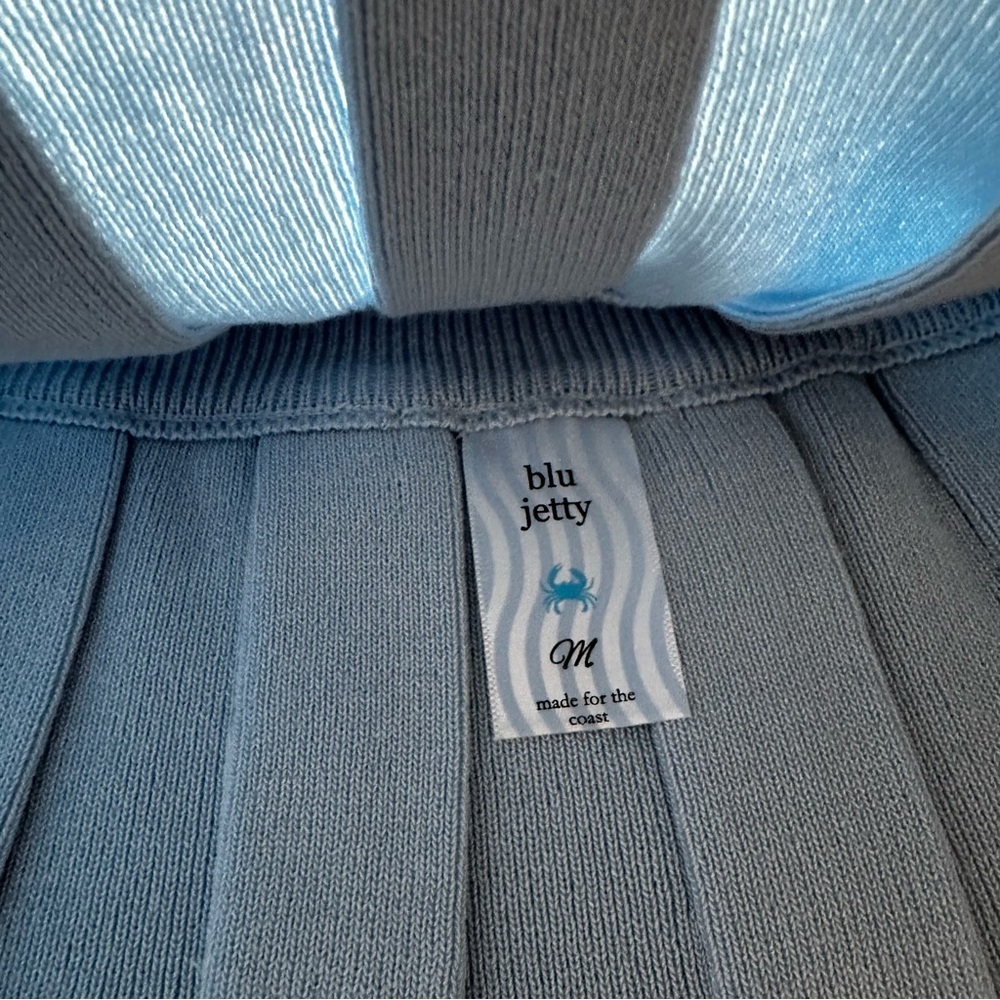 Light Blue Pleated Skirt and tank set. Like new - Picture 4 of 13